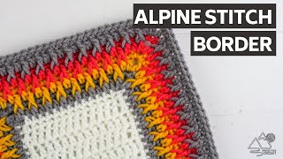 CROCHET alpine stitch BLANKET border tutorial