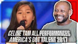 Celine Tam - ALL Performances America's Got Talent 2017 REACTION!!!