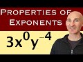 Properties of Exponents - Including Negative (Multiple Examples)