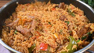 طبخ ألذ وأسهل كبسة بلحم العجل! Cooking Easy and Delicious Beef and Rice Kabsa Recipe