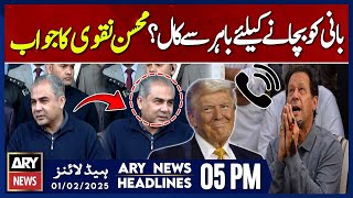 No phone call yet comes from US: Mohsin Naqvi - ARY News 5 PM Headlines - 1st Feb 2025