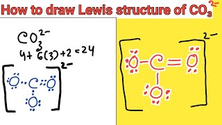 How to draw the Lewis structure of CO3 2- (Carbonate ion)