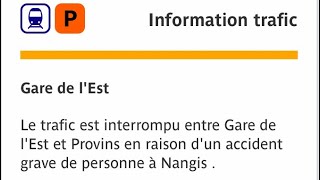 (Transilien P) : Accident grave de personne, trains supprimés, trains bondés