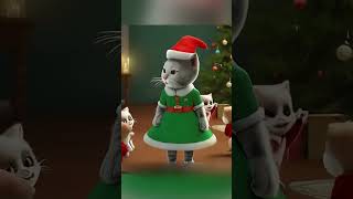 Cute Cat Enjoying Christmas