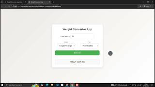 Weight Converter App Using HTML, CSS and JavaScript with Source Code