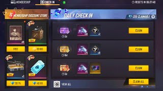 How To Claim Daily Check In Rewards Free Fire || Membership Discount Event || Free Fire New Event