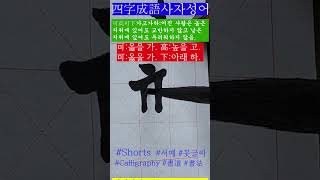 可高可下(可:옳을 가. 高:높을 고. 可:옳을 가. 下:아래 하), 사자성어四字成語  #shorts