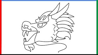 How to draw Dragon face emoji Step by Step for Beginners