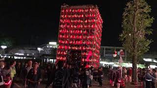 久喜提灯祭り新ん一提灯山車駅前ロータリーから帰る20180712