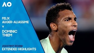 Felix Auger-Aliassime v Dominic Thiem Extended Highlights | Australian Open 2024 First Round