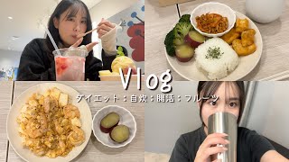 【Vlog】一人暮らし大学生のリアルなダイエット飯🍙🍳自炊で簡単に作れるご飯頑張ってみた！