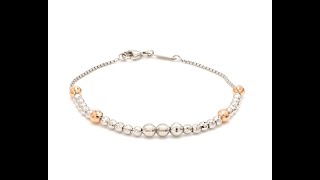 Platinum Evara | Rose Gold Bracelet with Diamond Cut Balls for Women JL PTB 826 - Jewelove