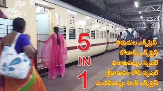 5 IN 1 Train Announcements  Tirumala+ Konark + Special And More Trains Arrival | Vijayawada Junction