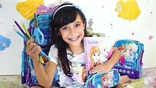 Arrumando meu Material Escolar do FROZEN ! ★ Organizando todo o meu material para a Volta às Aulas