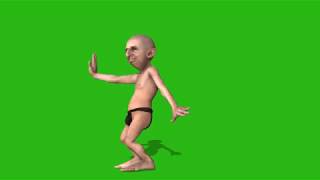 CHROMA KEY GREEN SCREEN CARTOON 3D GUY FUNNY DANCE !!!by Romania 3D CG Channel