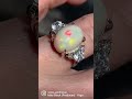 ethiopian white opal sri lanka white sapphire and diamond on silver ring แหวนโอปอลขาว ซัฟไฟร์ เพชร