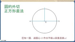 基礎圖學實習 上 圓的外切正方形畫法