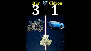 Kawasaki Ninja H2R VS Bugatti Chiron ? | #shorts #kawasakininjah2r #bugattichiron