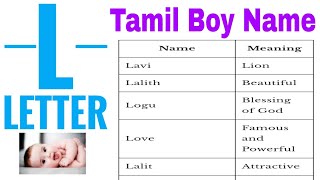 L Letter Tamil Baby Boy Name | சிறந்த தமிழ் பையன் பெயர்