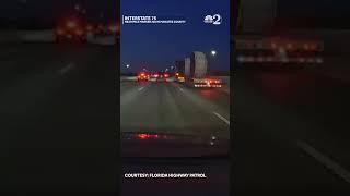 Wild video shows hit-and-run crash on Florida highway that killed man, sent semi-truck tumbling