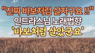 진짜 바보처럼 살자구요. 똑똑한 바보 ~ 인드라스님 노래법향