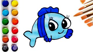 How To Draw Cute Fish For Kids #drawing #fish