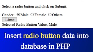 Insert radio button data into database in PHP | PHP tutorial #25