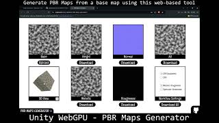 Generate PBR texture maps from a base map using this web-based tool [ Unity WebGPU ]