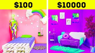 INCREDIBLE ROOM MAKEOVER CHALLENGE || Rich vs Broke | Cheap VS Expensive Items for You by TeenVee