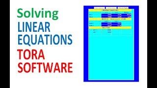 Linear Equations Tora Software