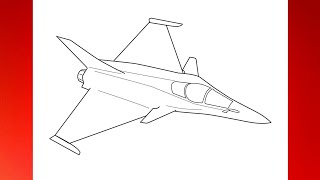 How to draw a Fighter Jet airplane step by step
