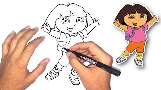 تعليم الرسم | كيف ترسم دورا خطوة بخطوة how to draw dora