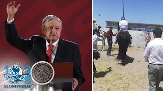 AMLO quiere domar a Sansón; monta caballo en Camargo