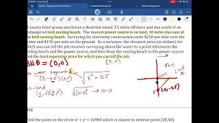 Calculus Optimization Derivative for Distance Formula