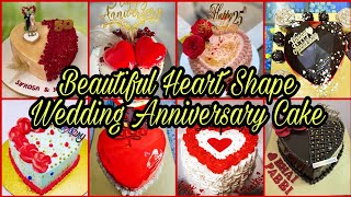 Top 40+ Easy💖 Heart Shape Wedding Anniversary Cake Designs 2022/Heart Shape Wedding Anniversary Cake