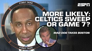 CELTICS SWEEP COMING? 🧹 Stephen A. DISAGREES with Mad Dog's pessimism for Maveri