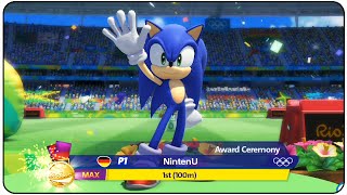 Mario & Sonic at the Rio 2016 Olympic Games (Wii U) - 100m Level : MAX