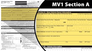 Filling out Section A of the MV1 WI Title & License Plate Application
