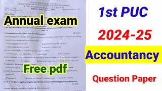 1st PUC Accountancy Important Questions for Annual Exam 2025 kseab