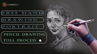 PENCIL DRAWING portrait /pencil drawing full process #freehanddrawing #potraitdrawing