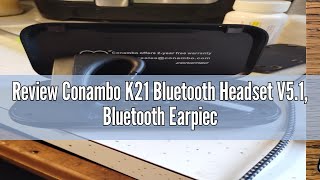 Review Conambo K21 Bluetooth Headset V5.1, Bluetooth Earpiece with CVC 8.0 Dual Mic Noise Cancelling