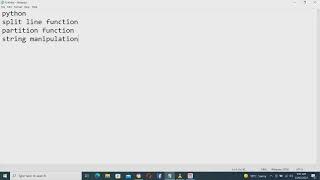 split line function|| string manipulation || partition function || python || Episode 9
