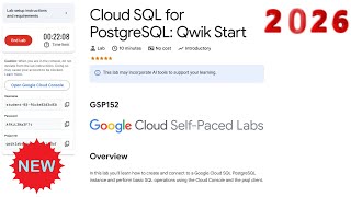 Cloud SQL for PostgreSQL: Qwik Start || 2026 || #qwiklabs #qwiklabsarcade2026 GSP152