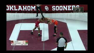 149lbs Willie McDougald (Oklahoma) vs Carter Young (Oklahoma State)