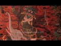 intricate paintings inside gonjang monastery of sikkim