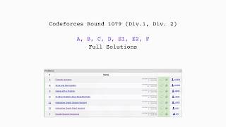 Codeforces Round 1079 (Div. 2) | Complete Solutions (A, B, C, D, E1, E2, F) Explained