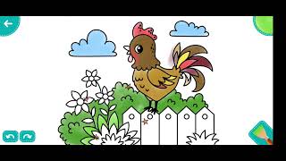 draw a fiver a chicken clouds a clearing and the sky рисуем пятушку, курочку, облака, поляну и небо