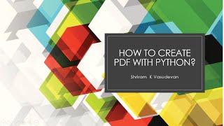 How to create PDF with Python?