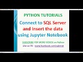 jupyter notebook tutorial | Insert data into SQL using python pyodbc | jupyter sql insert data
