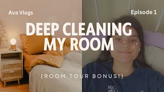 deep cleaning my room + room tour *turning from messy to aesthetic* 🤍 | Ava Huff